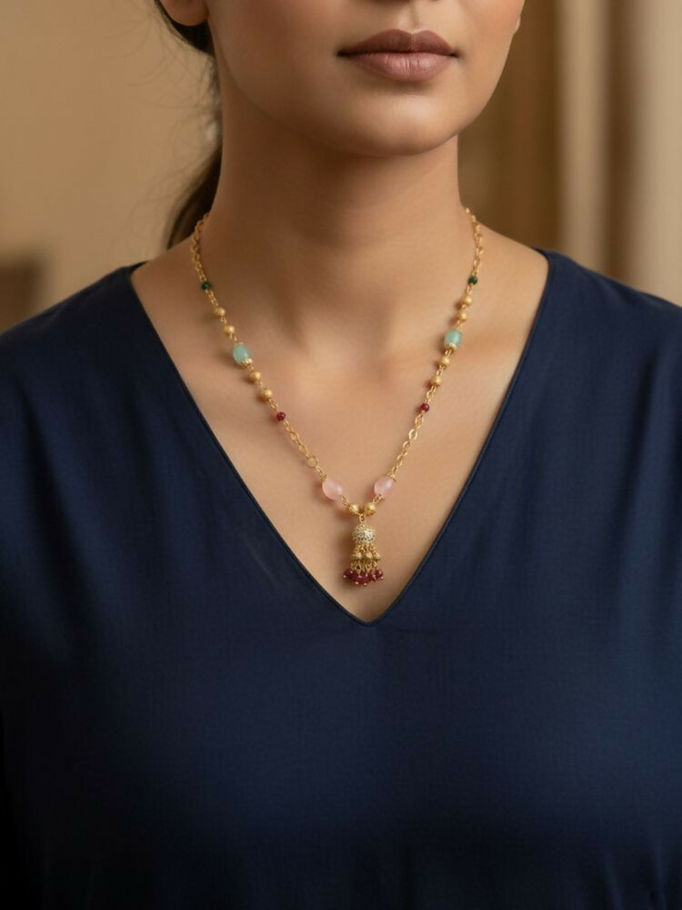 NVR Women Gold Plated Multicolour chain | Grocsy