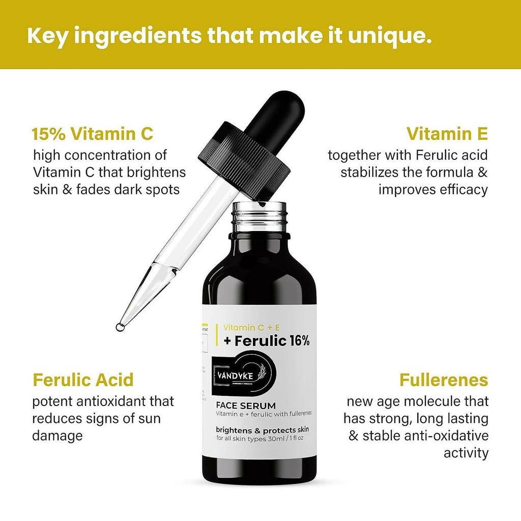 Vandyke Vitamin C + E + Ferulic 16% Face Serum | Grocsy