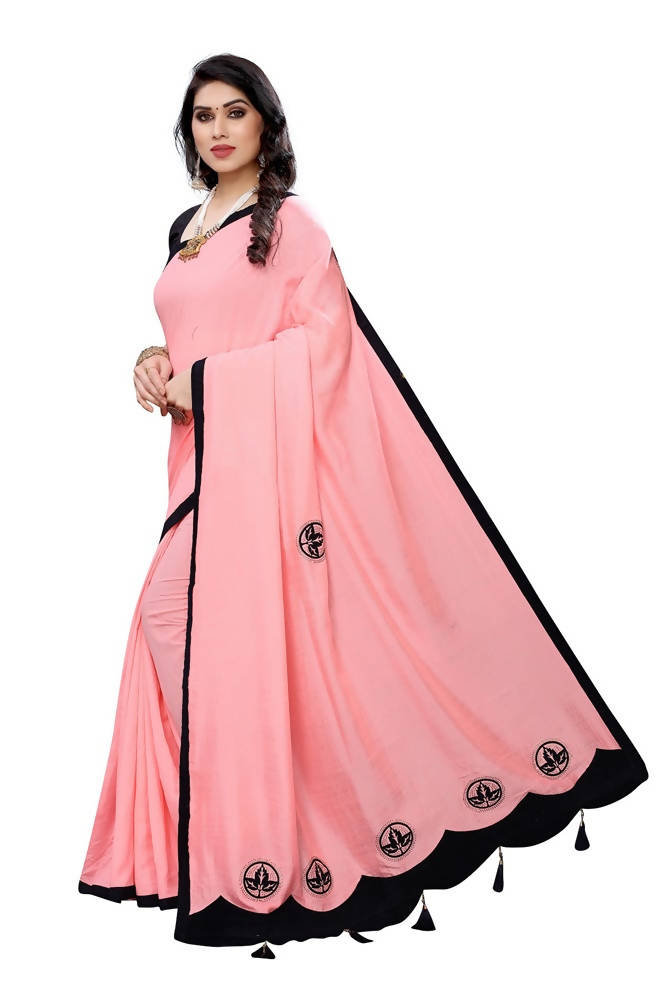 Vamika Designer Peach Dola Silk Saree | Grocsy