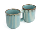 Simply Soho Aqua Drizzle Mugs | Grocsy