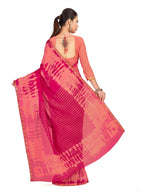 Mimosa Women's Pink Banarasi Chiffon Silk Saree | Grocsy