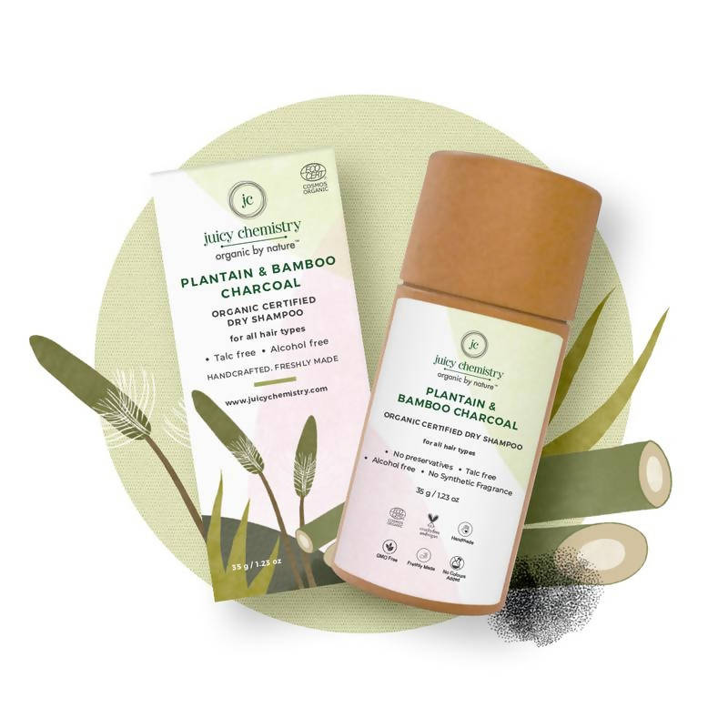Juicy Chemistry Plantain, Bamboo & Charcoal Organic Dry Shampoo | Grocsy