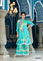 Designer Stylish Sky Pure Muslin Stitched Suit - Apoorva | Grocsy