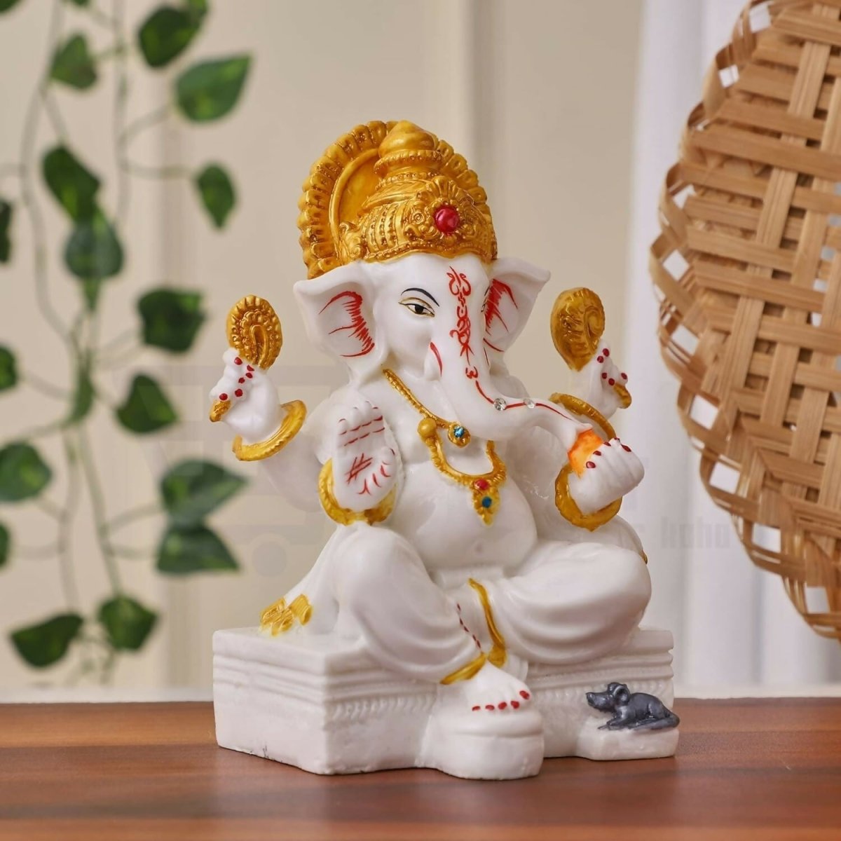 Apnimarket Marble Dust Ganesh Idol | Grocsy