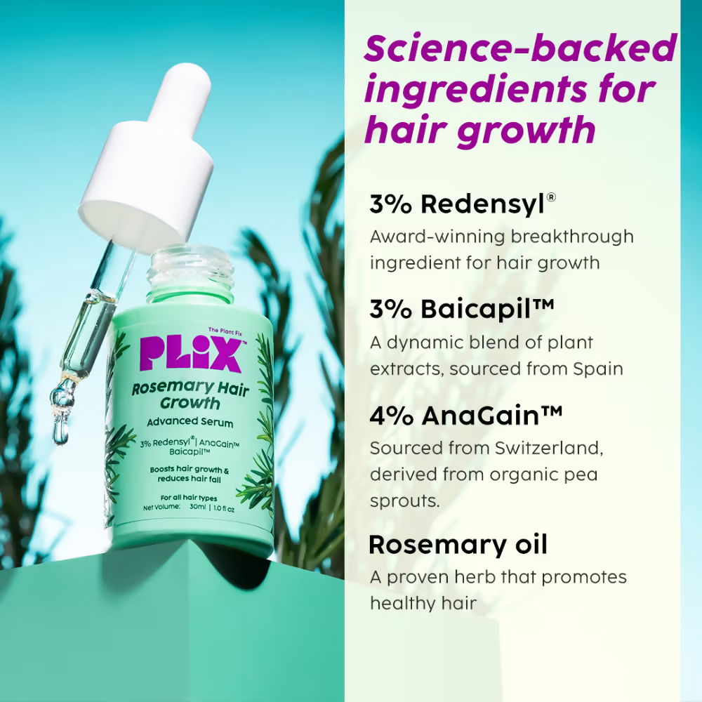 PLIX The Plant Fix Rosemary Anti Hairfall Kit (Serum, Shampoo, Conditioner & Hair Mask) | Grocsy