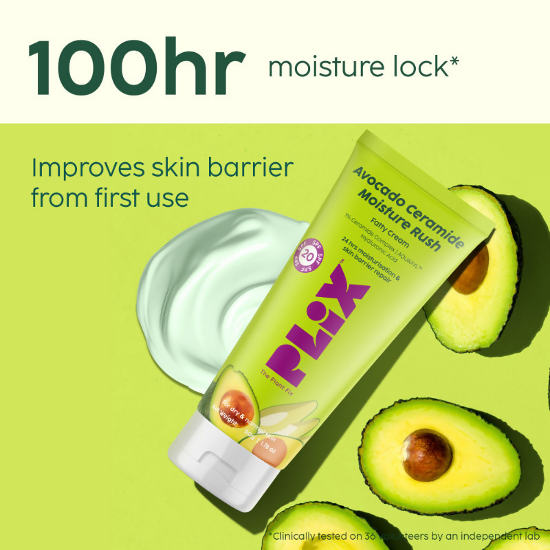 PLIX The Plant Fix Avocado 1% Ceramide Moisture Rush Barrier Repair Cream With SPF 20 | Grocsy