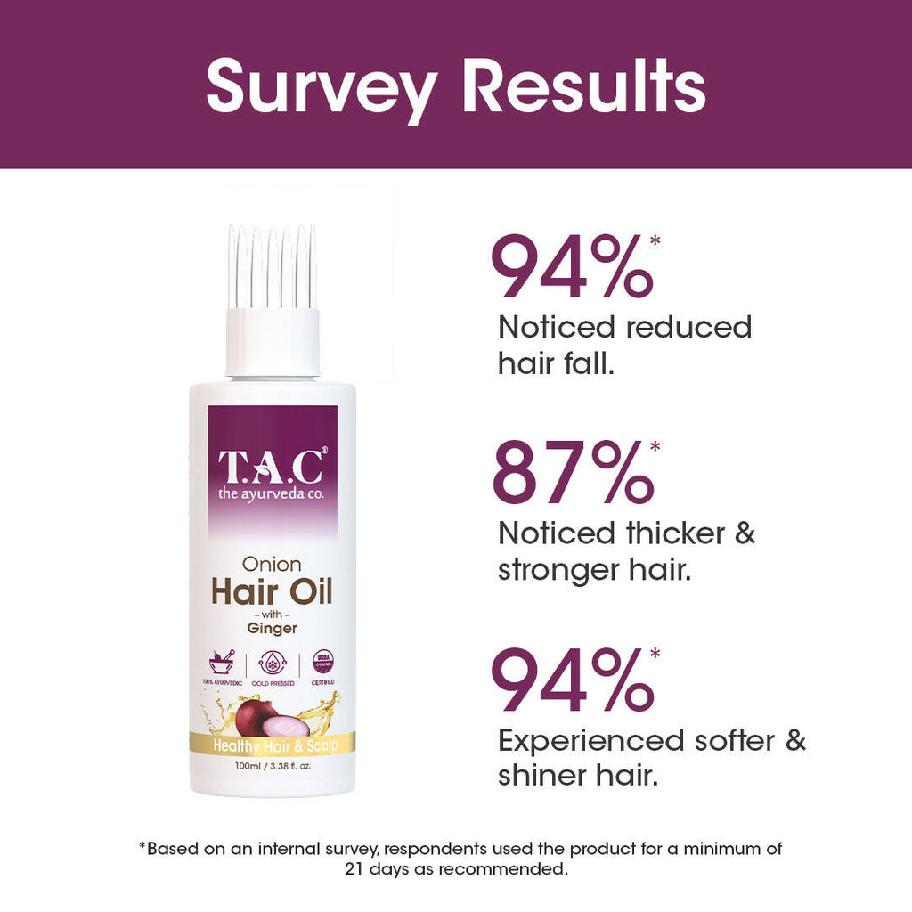 TAC - The Ayurveda Co. Onion Hair Oil for Hair Growth | Grocsy