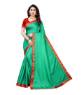 Vamika Rama Green Dola Silk Border Saree (Kirti Rama) | Grocsy
