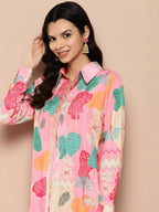 Ahalyaa Women's Traditional Wear Co-ods - Pink | Grocsy
