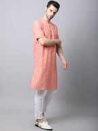 Even Apparels Beige Pure Cotton Men's Kurta With Band Collar (STR1171) | Grocsy