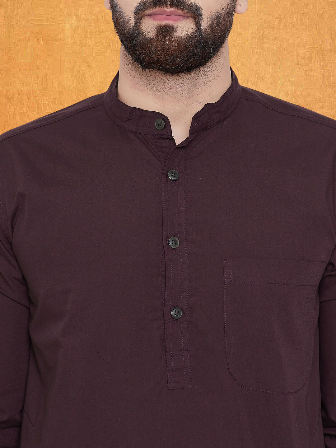 Even Apparels Men's Pure Cotton Maroon Kurta | Grocsy