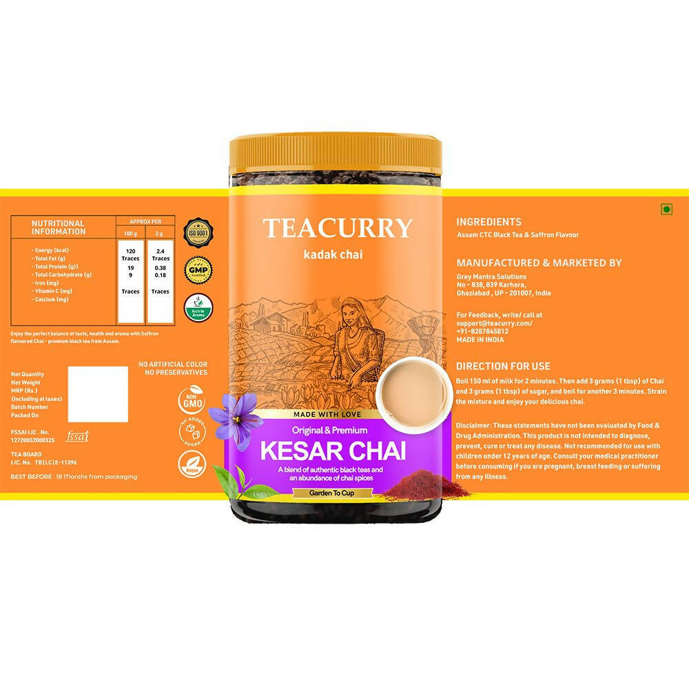 Teacurry Kesar Elaichi Chai Powder | Grocsy