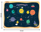 Webby Outer Space Solar System Wooden Jigsaw Puzzle - 40 Pcs | Grocsy