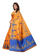 Vamika Orange Kalamkari With Jhalar Khadi Silk Saree | Grocsy