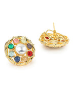 Multi Kundan Studs- Ruby Raang | Grocsy
