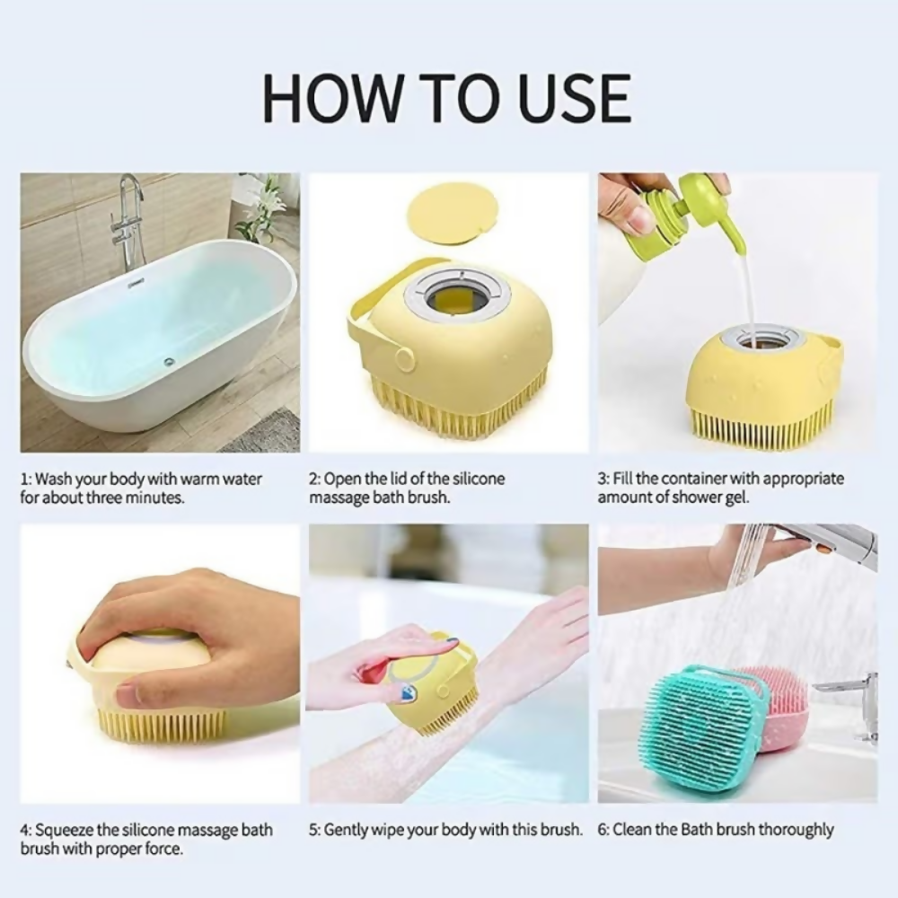 Bronson Professional Silicone Shower Scrubber Exfoliating Bath Brush | Grocsy