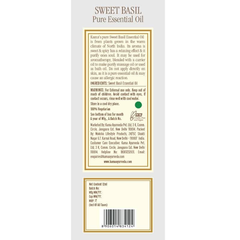 Kama Ayurveda Sweet Basil Essential Oil 12ml | Grocsy