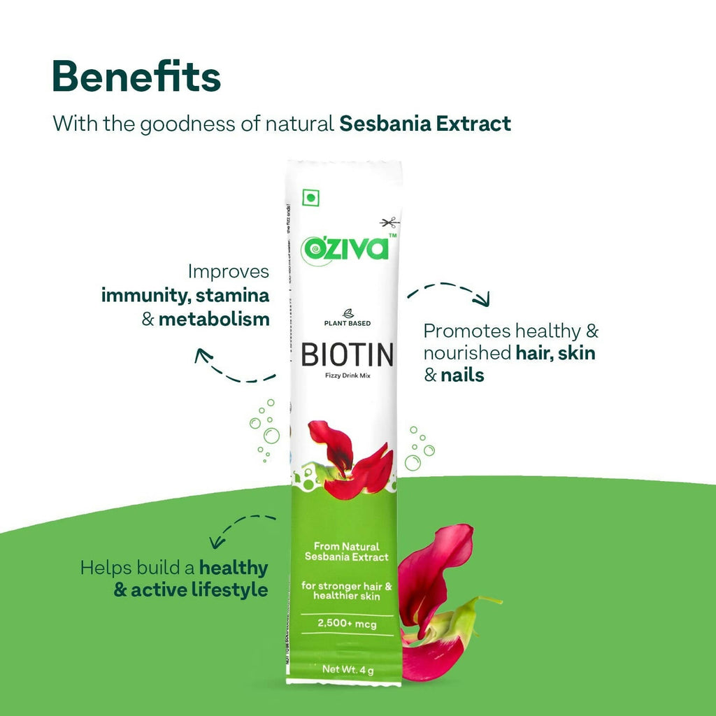 OZiva Plant Based Biotin Fizzy Drink Mix | Grocsy
