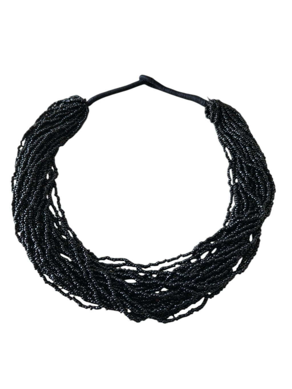 Inhanns Handmade Beaded Multilayer Necklace, 20 Layers - Black | Grocsy