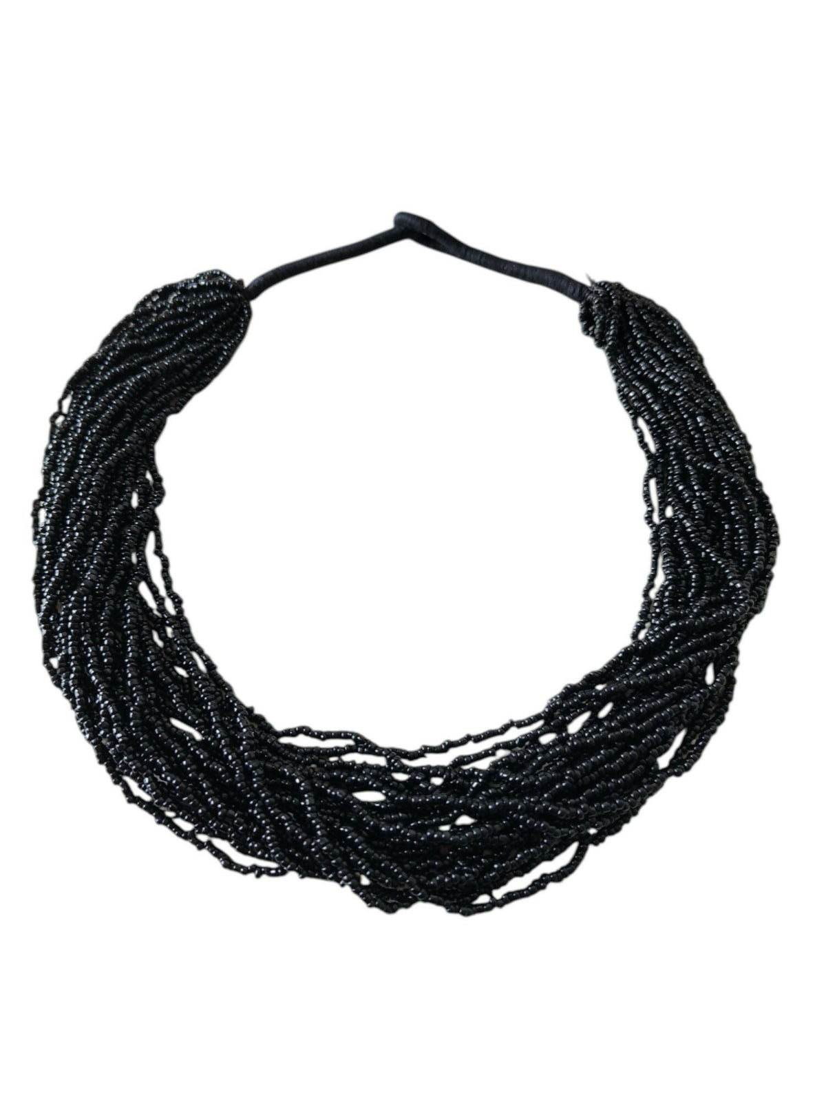Inhanns Handmade Beaded Multilayer Necklace, 20 Layers - Black | Grocsy
