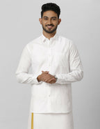 Ramraj Cotton Mens Fullsleeve White Shirt Pus Size | Grocsy