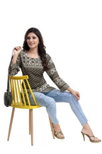 Snehal Creations Admirable Mehendi Green Summer Cool Printed Tunic | Grocsy