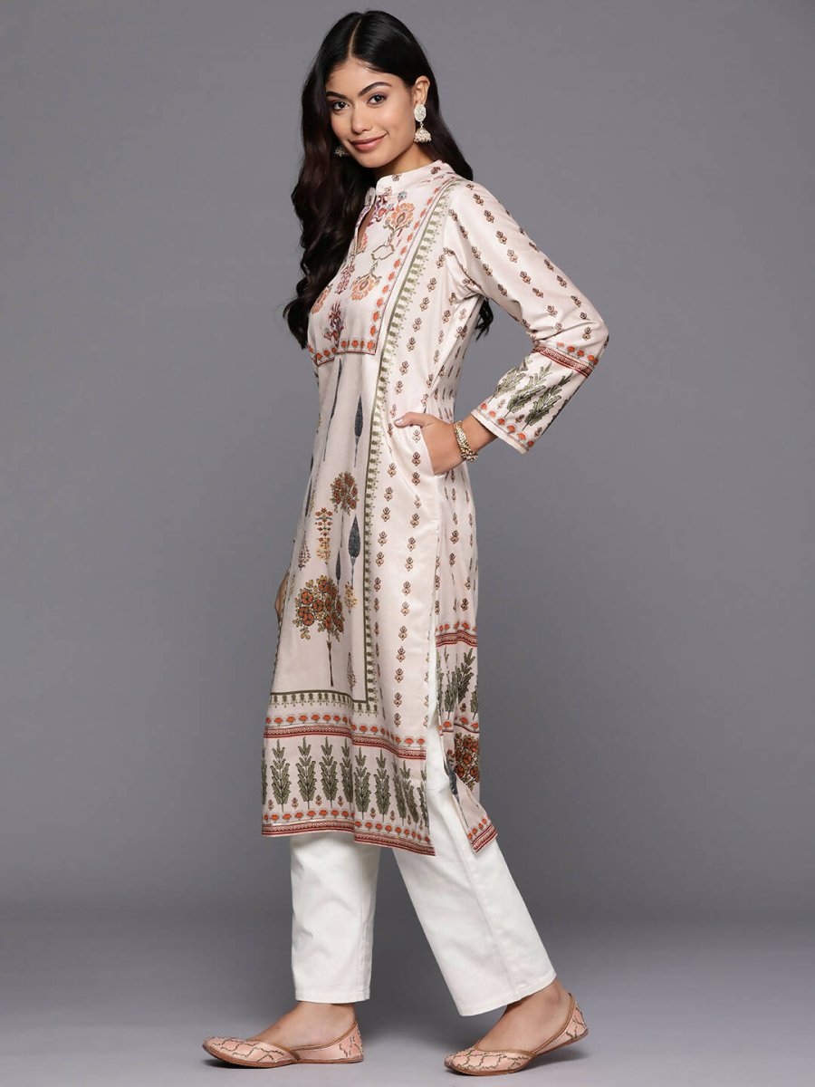 Ahalyaa Women's Traditional wear Kurta - Nude | Grocsy