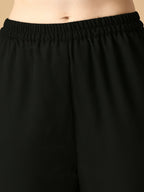 Myshka Women's Black Georgette Kurta With Trousers Party Sets | Grocsy