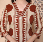 Miravan Womens Brown Pure Cotton Kurta With Palazzo Set | Grocsy
