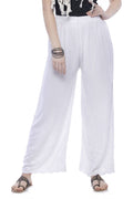 Mominos Fashion Rayon Cotton White Embroidery Chikan Palazzo | Grocsy