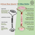 Buddha Natural M African Rose Quartz Face Roller - Helps To Reduce Puffiness Massager | Grocsy