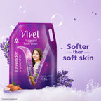 Vivel Fragrant Body Wash Lavender & Almond Oil Shower Gel Supersaver XL Refill Pouch | Grocsy