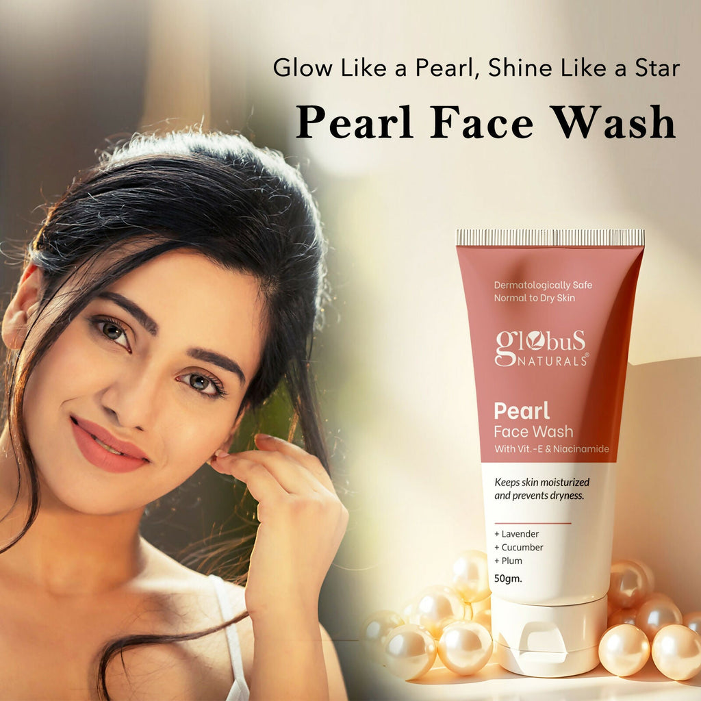 Globus Naturals Pearl Face Wash with Vitamin-E & Niacinamide | Grocsy