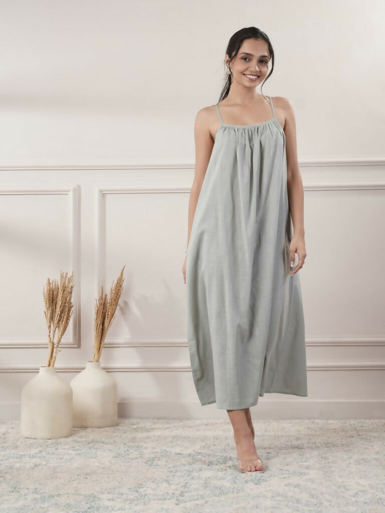 Joban Fashion Women's Grey Midi Dress | Grocsy