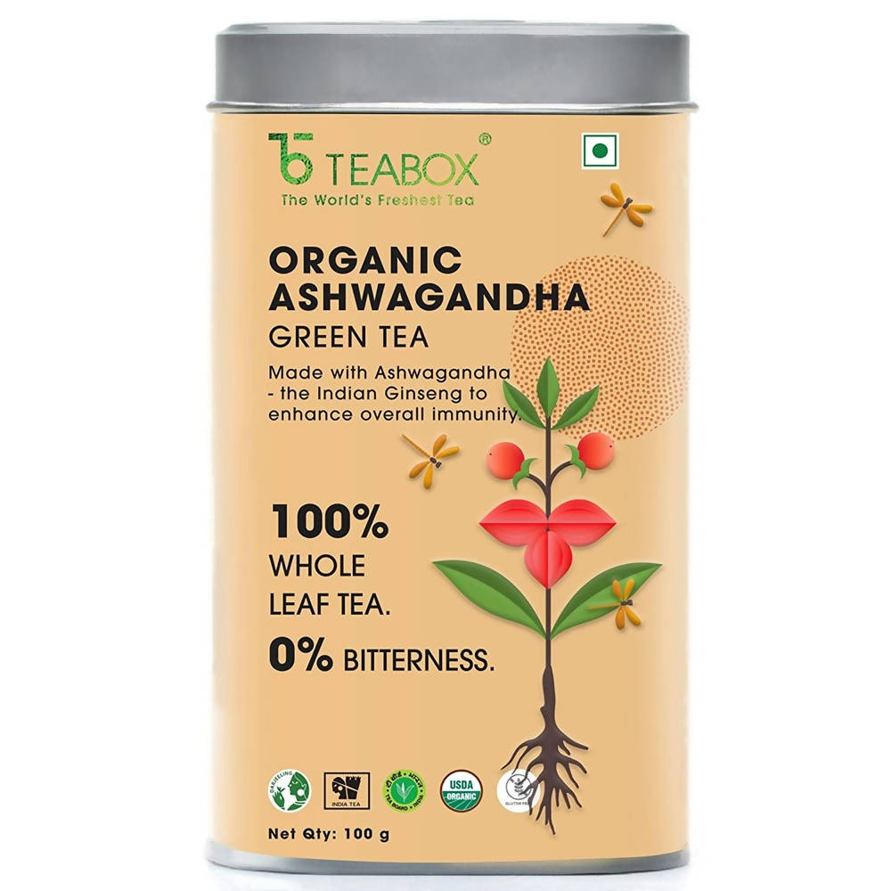 Teabox Organic Ashwagandha Green Tea Loose Leaves | Grocsy