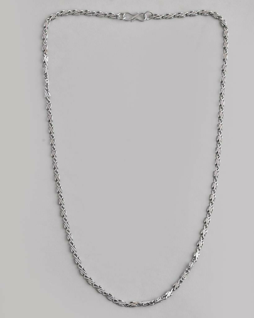 VOJ Silver Plated Designer Chain For Men | Grocsy