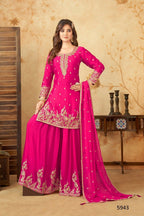 Joban Fashion Chinon Silk Fuchia Pink Color Kurta Set | Grocsy