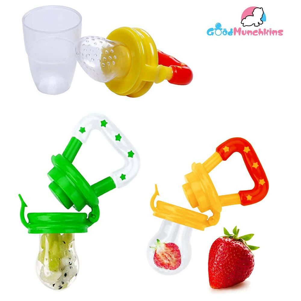 Goodmunchkins Silicone Spoon Food Feeder & Fruit Feeder for Toddlers Food Grade Silicone Bottle 90ml-Pink | Grocsy