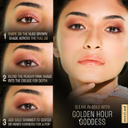 Lakme 9 To 5 Eyeconic Cream Powder Eyeshadow Stack - Golden Hour Goddess | Grocsy