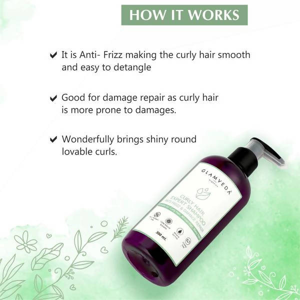 Glamveda Curly Hair Expert Shampoo Anti Frizz & Damage Repair | Grocsy