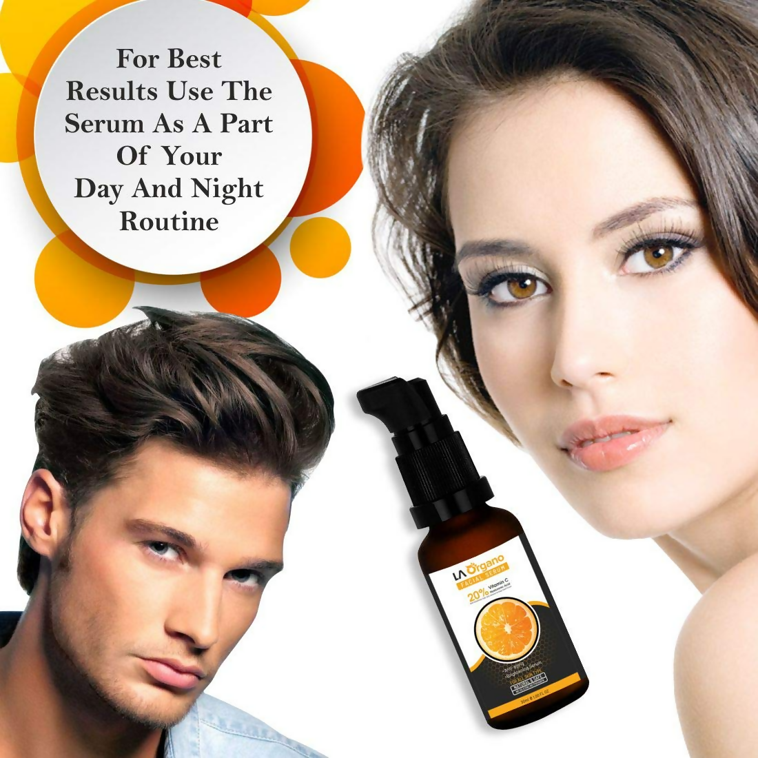 LA Organo Vitamin C Face Serum Anti-Aging Formula For Face Glowing | Grocsy