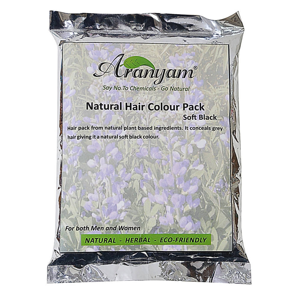 Aranyam Natural Colour and Nourish Hair Pack - Soft Black | Grocsy