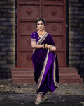 Joban Fashion Blue 9000 Velvet Party Wear Sarees | Grocsy