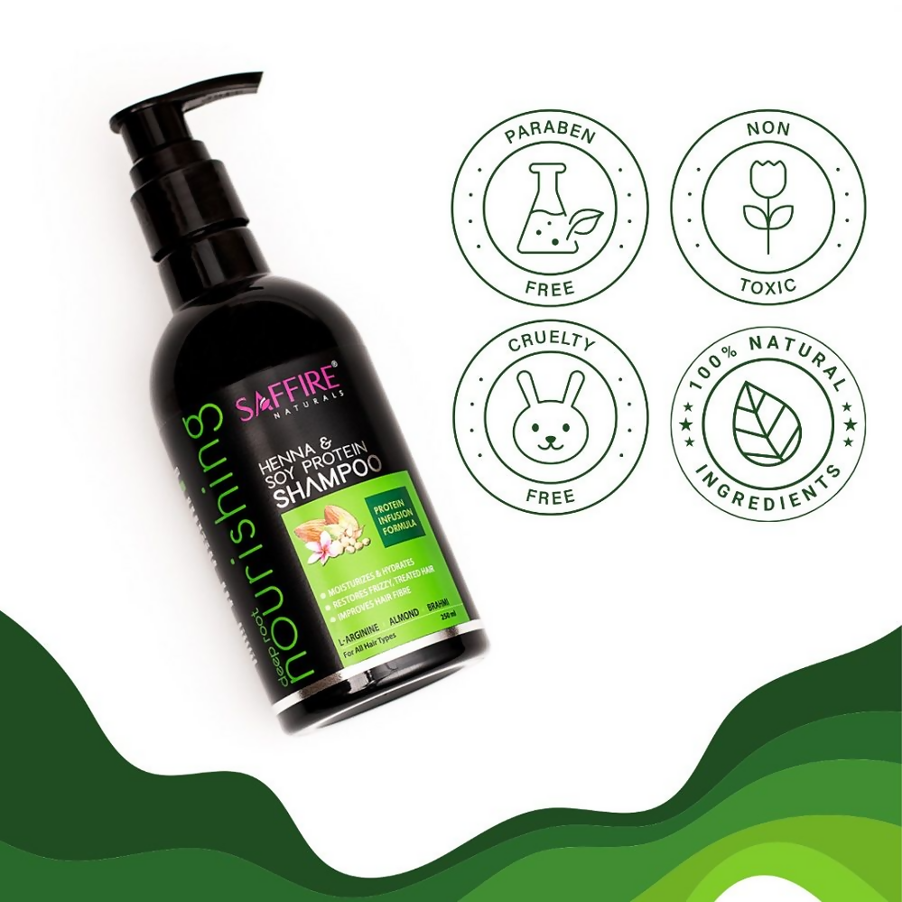 Saffire Naturals Henna & Soy Protein Deep Root Nourishing Shampoo | Grocsy