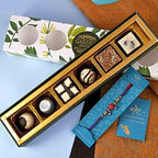 Evil Eye Beads Rakhi & Handmade Chocolate Tray Combo | Grocsy
