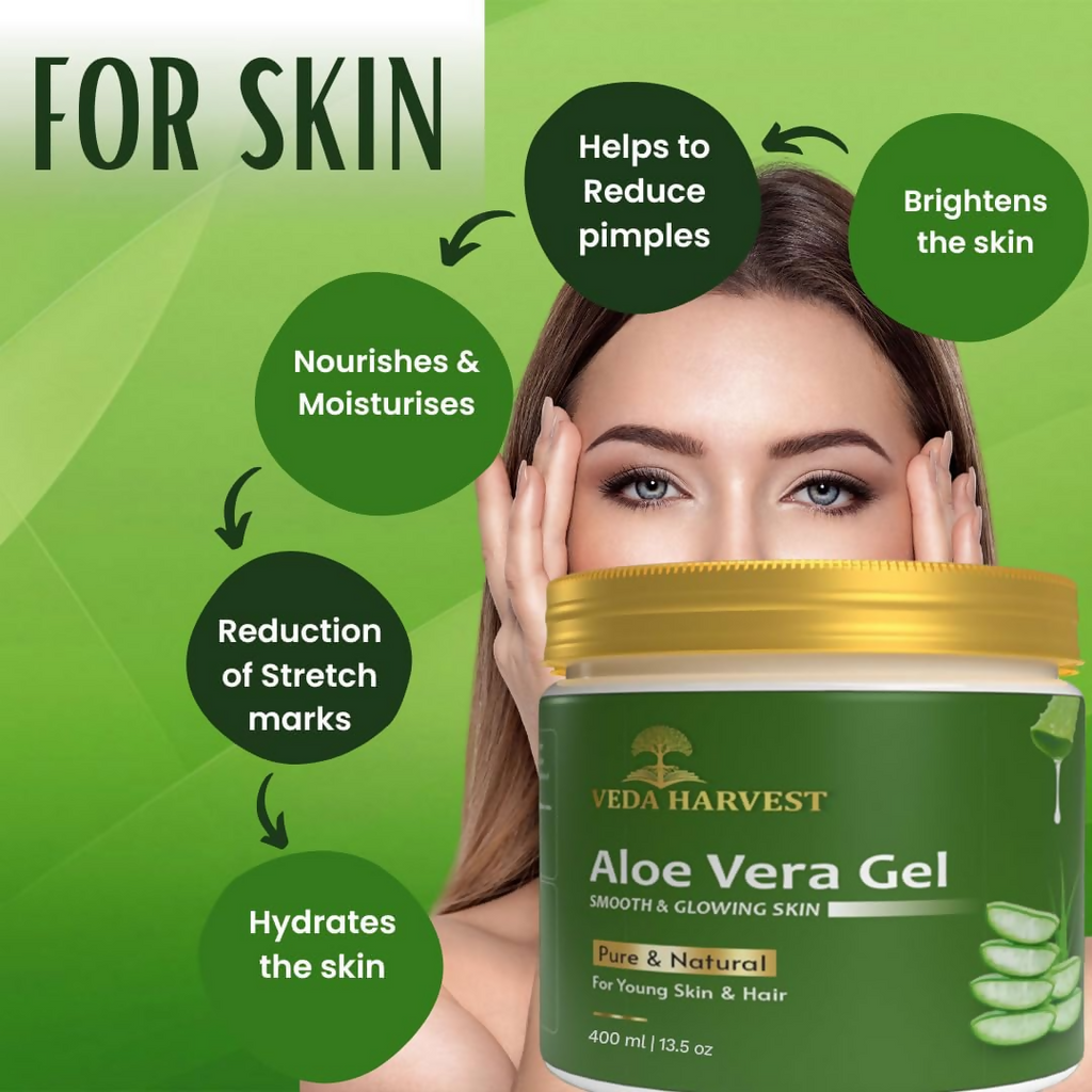 Veda Harvest Aloe Vera Gel Moisturizer For Oily Skin | Grocsy