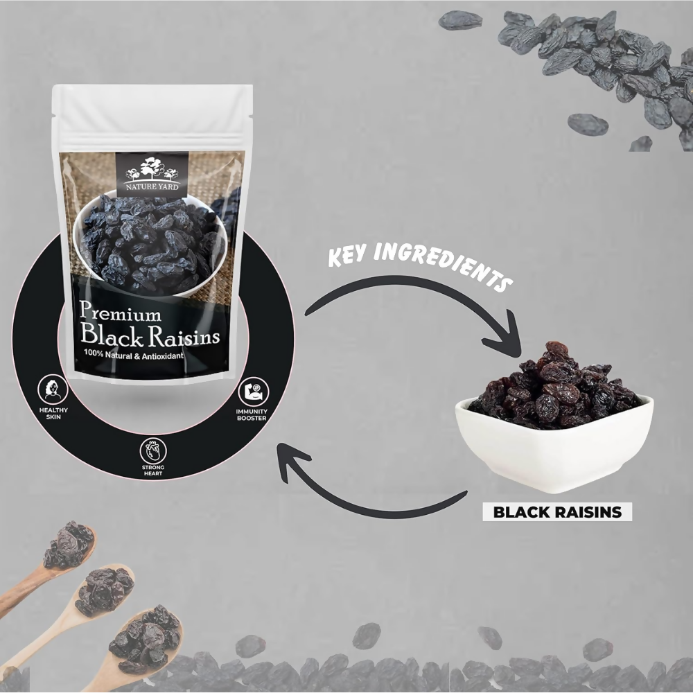 Nature Yard Black Raisins Seedless/kali kismis/kishmish dry fruit | Grocsy