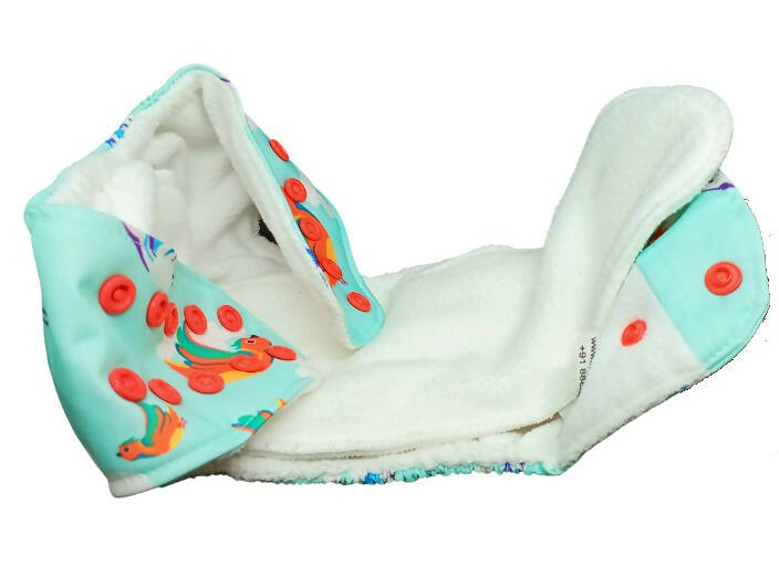 Kindermum Nano Pro Aio Cloth Diaper (With 2 Organic Inserts And Power Booster)-Birdie For Kids | Grocsy