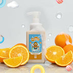 Puddles Organic Cub Riders Kids Foaming Face & Body Wash, Turmeric, Milk Protein, Orange Essential Oil | Grocsy