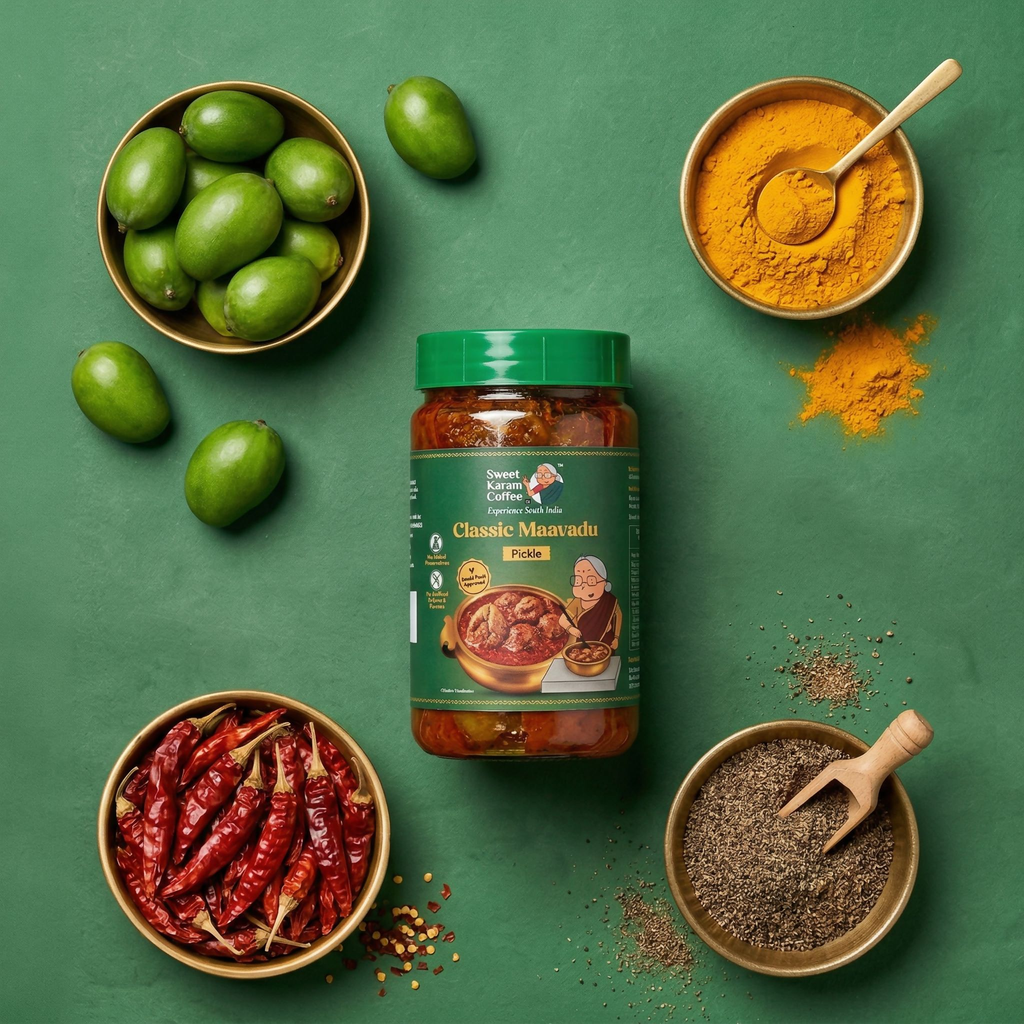 Sweet Karam Coffee Classic Maavadu Pickle | Grocsy